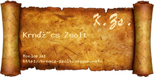 Krnács Zsolt névjegykártya